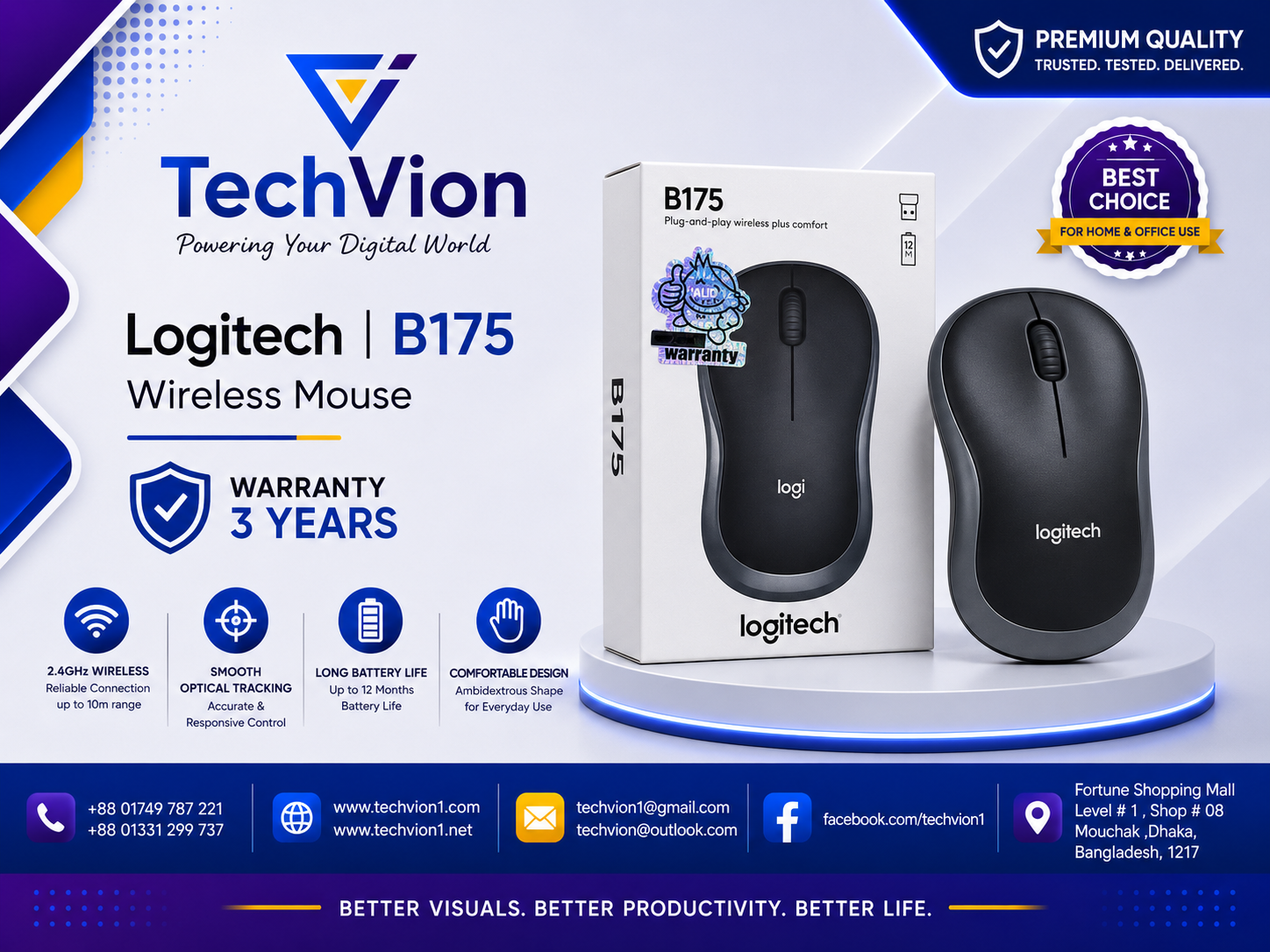 Logitech | B175 | Wireless Mouse | WARRANTY : 3 YEARS